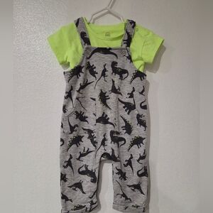 Lime Green Shirt with Dinosaur Coveralls